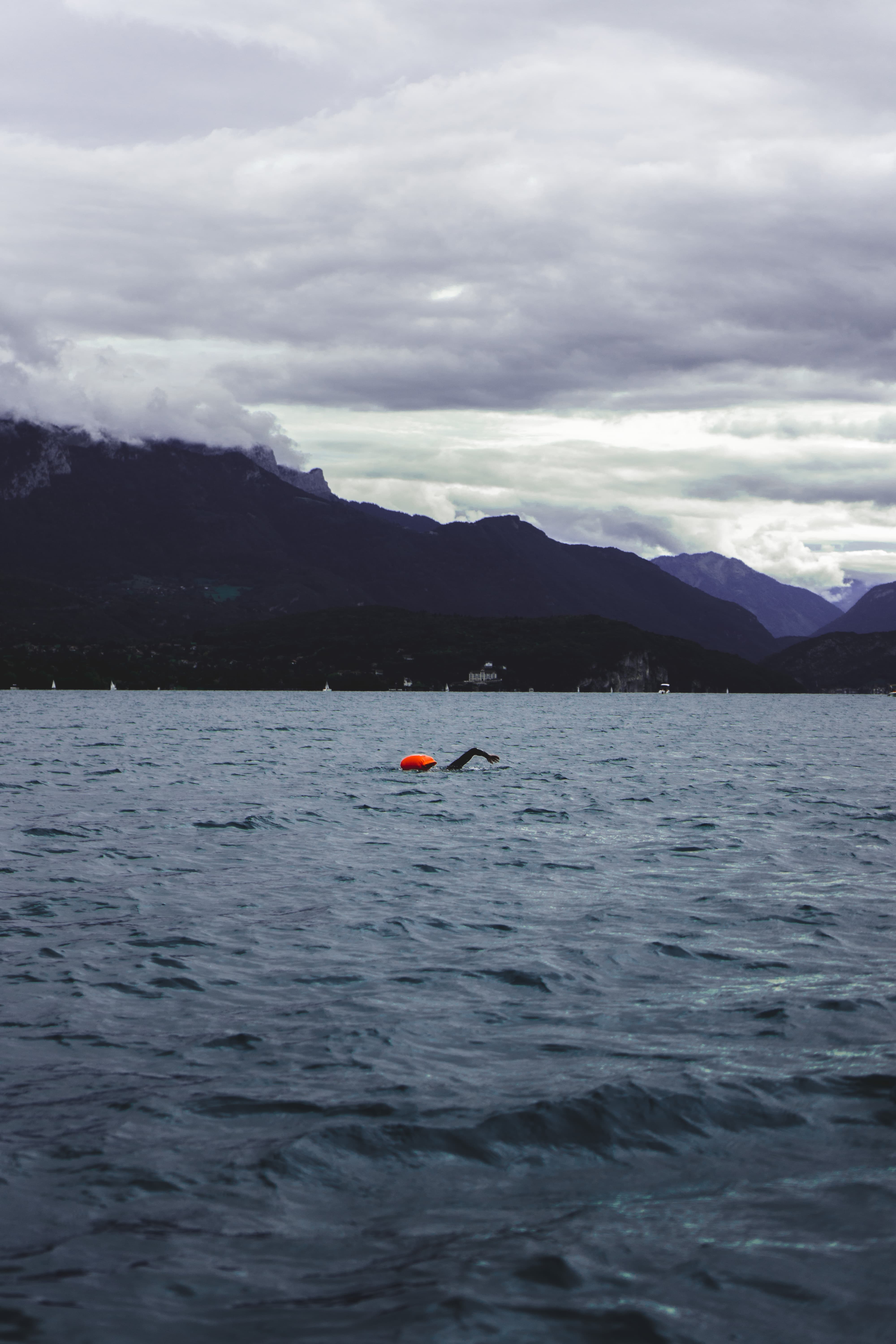 A swimmer in open water.